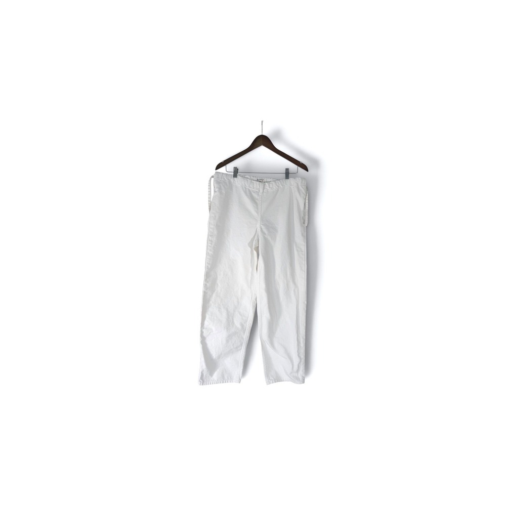 Polo Jeans Co Ralph Lauren Womens White Cotton Drawstring Straight Leg Pants M
